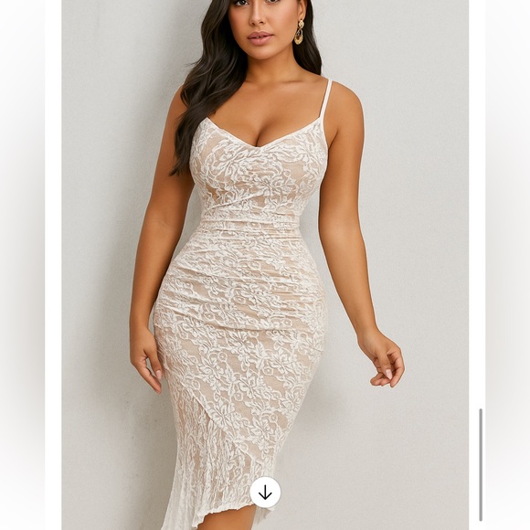 Elegant White Lace trumpet wedding Dress